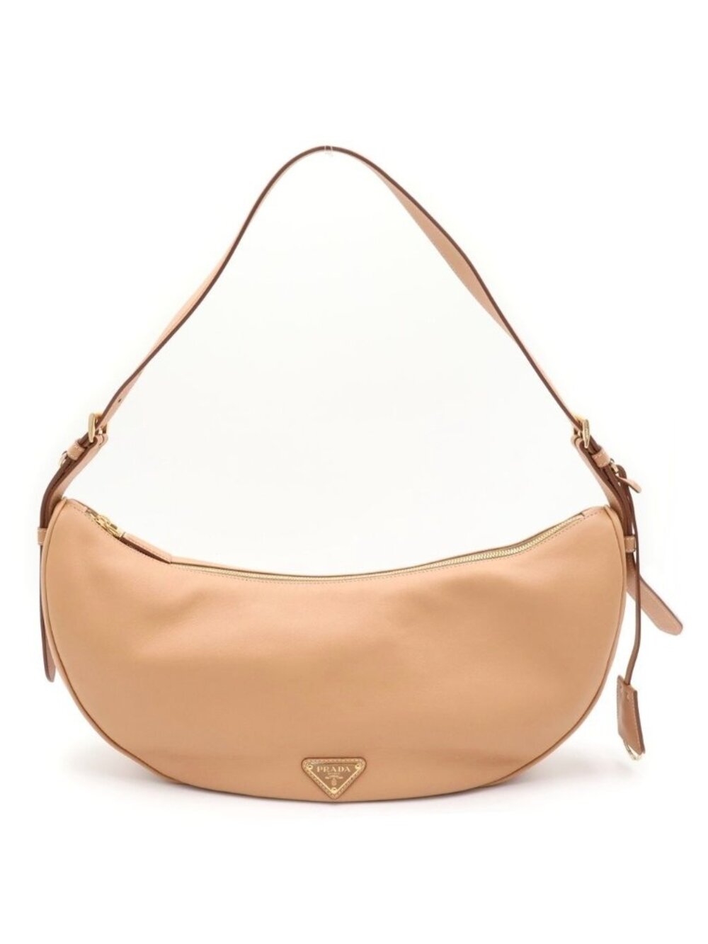 Prada Demil Large Cross Belt Bag Beige Leather Gold - Picture 1 of 6